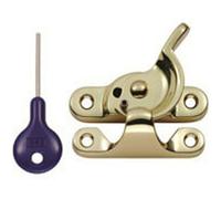 Loops Locking Fitch Pattern Sash Window Fastener 49mm Fixing Centres Polished Brass in Metallics Loops Metallics
