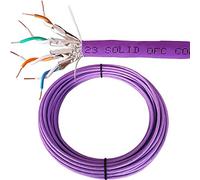 Loops Low Smoke CAT6A Network Cable - 23 AWG - S/FTP & U/FTP - Shielded/Screened - Solid Pure Copper Core - Purple Ethernet LSZH LZHF Network LAN Wire Reel (U/FTP, 50m (164 ft) CAT6A Cable)