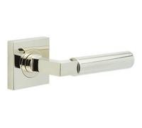 Loops Luxurious Polished Nickel Square Door Handle - Elegant Design For Home And Office - Solid Brass Interior Handle
