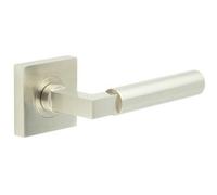 Loops Luxurious Satin Nickel Square Door Handle For Elegant Spaces - Solid Brass Interior Handle
