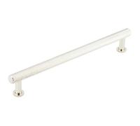 Loops Luxury Knurled Cabinet Handle In Polished Nickel - 224mm Length - Kitchen Drawer Pull Handle