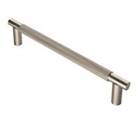 Loops Luxury T Bar Knurled Pull Handle - 300mm Satin Nickel - Kitchen Door Cabinet
