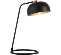 Loops Matt Black & Antique Brass Task Lamp - Adjustable Industrial Shade Table Light
