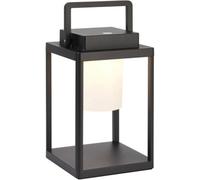 Loops Matt Black & Diffused Dimmable Lamp - Usb Chargeable Led Lantern - Ip44 Outdoor Table Light