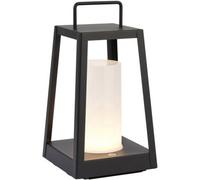 Loops Matt Black & White Candle Dimmable Lamp - Usb Chargeable Led Lantern - Ip44 Outdoor Table Light