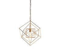 Loops Medium Angular Ceiling Pendant Light - Antique Gold Leaf Finish Frame - Dimmable Loops Multicolor