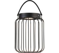 Loops Metal Caged Solar Powered Table Lamp - Dusk Dawn Sensor - Ip44 Outdoor Hanging Table Light