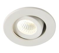 Loops Micro Adjustable Recessed Ceiling Downlight - 4W Cool White LED - Matt White Loops White
