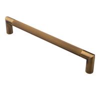 Loops Mitred Reeded Door Pull Handle - 320mm X 20mm - 300mm Centres Antique Brass