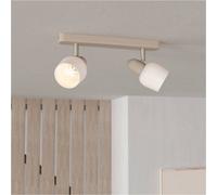 Loops Modern Design Sandy Satin Nickel Double Ceiling Spotlight For Indoor Spaces