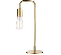 Loops Modern Hangman Table Lamp Brass Industrial Metal Arm Bedside Desk Light Base in Metallics Loops Metallics