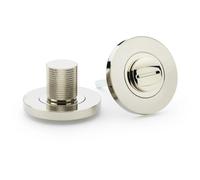 Loops Modern Knurled Thumbturn & Release Lock - Polished Nickel - Bathroom Door WC