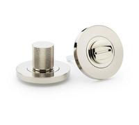 Loops Modern Knurled Thumbturn & Release Lock - Polished Nickel - Bathroom Door Wc