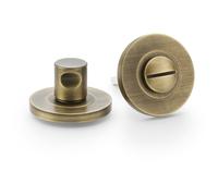 Loops Modern Plain Thumbturn & Release Lock - Antique Brass - Bathroom Door WC