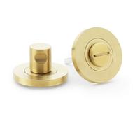 Loops Modern Plain Thumbturn & Release Lock - Satin Brass - Bathroom Door Wc
