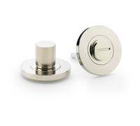 Loops Modern Reeded Thumbturn & Release Lock - Lined Polished Nickel - Bathroom Door
