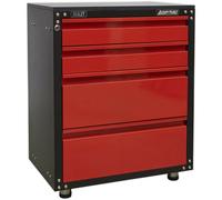 Loops Modular 4 Drawer Cabinet with Worktop - 665 x 460 x 820mm - Ball Bearing Slides Loops Multicolor