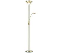 Loops Mother & Child Floor Lamp Satin Brass 1.8m Twin Light Dimmer Flexible Reading in Metallics Loops Metallics