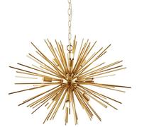 Loops Multi Light Ceiling Pendant 9 Bulb BRASS Feature Chandelier Vintage Metal Lamp in Metallics Loops Metallics