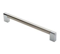 Loops Multi Section Straight Pull Handle 224mm Centres Satin Nickel Polished Chrome