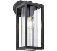 Loops Non Automatic Outdoor Wall Light - Textured Black & Clear Glass Diffuser