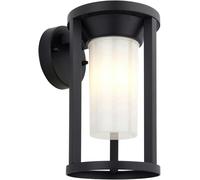 Loops Non Automatic Outdoor Wall Light - Textured Black & White Polycarbonate Shade