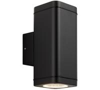 Loops Non Automatic Up & Down Outdoor Wall Light - Textured Black & Glass Diffuser Loops Black