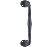 Loops Offset Traditional Forged Pull Handle 263.5 X 67mm Black Antique Door Handle