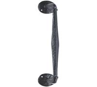 Loops Offset Traditional Forged Pull Handle 263.5 x 67mm Black Antique Door Handle Loops Black
