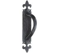 Loops Offset Traditional Forged Pull Handle 263.5 X 67mm Black Antique Left Hand