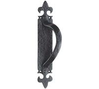 Loops Offset Traditional Forged Pull Handle 263.5 x 67mm Black Antique Left Hand Loops Black