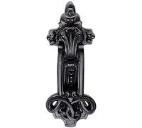 Loops Ornate Front Door Knocker - 165mm Fixing Centres - 210 x 85mm - Black Antique | External Door Knocker - Front Door Furniture - Ornate Porch Heavy Knocker