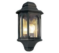 Loops Outdoor IP44 1 Bulb Half Lantern Wall Light 5 Sided Black LED E27 100W Loops Black