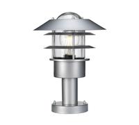 Loops Outdoor IP44 1 Bulb Wall Ground Pedestal Light 304 SS / Silver LED E27 60W in Metallics Loops Metallics