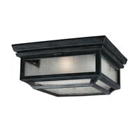 Loops Outdoor IP44 2 Bulb Flush Light Dark Weathered Zinc LED E27 75W Loops Multicolor