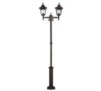 Loops Outdoor IP44 2 Bulb Lamp Post Dual Tall Black LED E27 100W Loops Black