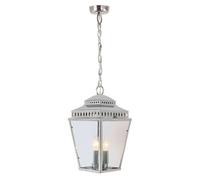 Loops Outdoor IP44 3 Bulb Chain Lantern Highly Polished Nickel LED E14 60W in Metallics Loops Metallics