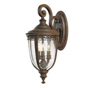 Loops Outdoor IP44 3 Bulb Wall Light British Bronze LED E14 60W d00711 Loops Multicolor