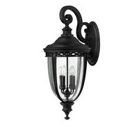 Loops Outdoor IP44 4 Bulb Wall Light Sconce Black LED E14 60W Bulb Outside External Loops Black