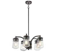 Loops Outdoor IP44 5 Bulb Chandelier LIght Architectural Bronze LED E27 75W Loops Multicolor