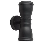 Loops Outdoor IP44 Twin Wall Light Sconce Black LED GU10 7W Bulb External d01128 Loops Black