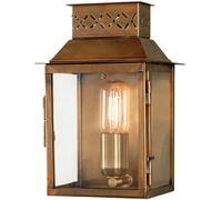 Loops Outdoor IP44 Wall Light Aged Brass LED E27 100W d01873 in Metallics Loops Metallics