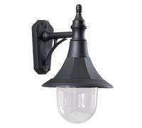 Loops Outdoor IP44 Wall Light Black Polycarbonate LED E27 100W Loops Black