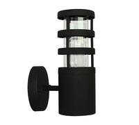 Loops Outdoor IP44 Wall Light Sconce 304 SS Black LED E27 60W Bulb External d01546 Loops Black