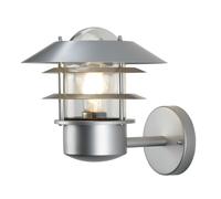 Loops Outdoor IP44 Wall Light Sconce 304 SS Silver LED E27 60W Bulb External d01140 in Metallics Loops Metallics