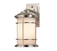 Loops Outdoor IP44 Wall Light Sconce Brushed Steel LED E27 60W Bulb External d00821 in Metallics Loops Metallics