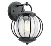 Loops Outdoor IP44 Wall Light Textured Black LED E27 60W d01844 Loops Black