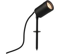 Loops Outdoor IP65 Ground Spike Spotlight - 7W GU10 LED - Satin Black Finish Loops Black