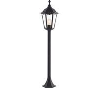 Loops Outdoor Lamp Post Lantern Bollard Light Matt Black & Glass 1m Tall Garden LED Loops Black