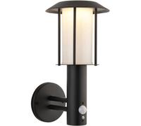 Loops Outdoor Matt Black Wall Light - White Pc Shade - Solar Powered Lamp - Step Dimmable 1.7W Led (Smd 2835) Warm White